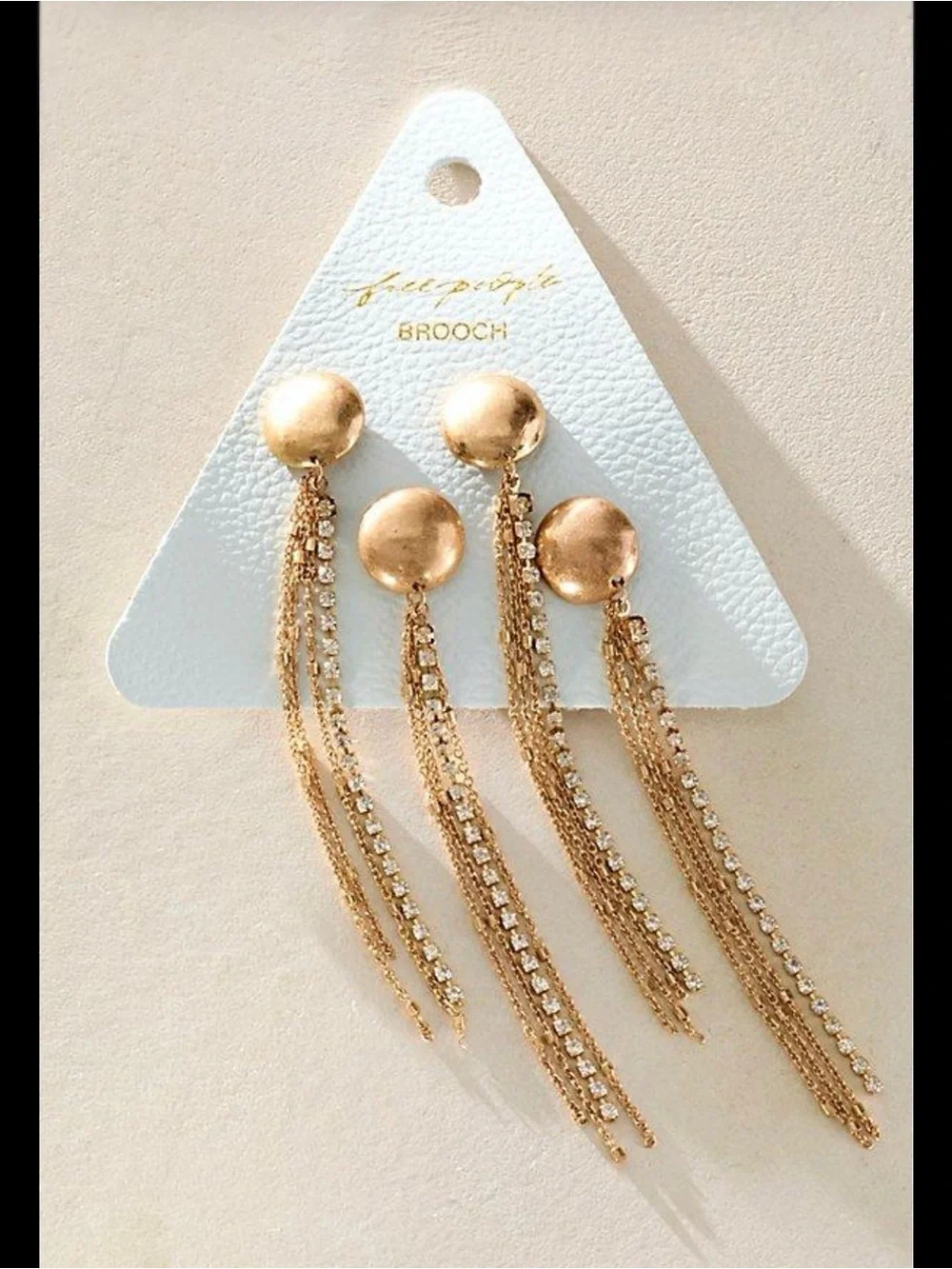 Free People Brandy Fringe Pin Set Gold NWT